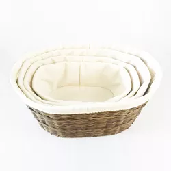 One Set 4 Sizes PE Rattan Woven Home Storage Basket Rattan Set Organizing Baskets