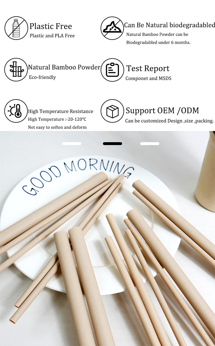 Superion quality bamboo fiber straws disposable paper straw milkshake Eco-friendly Disposable Paper Straw