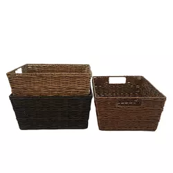 Handmade Natural Storage PE Rattan Plastic Fruit Basket