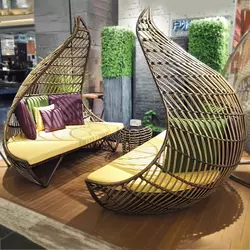 Custom Luxury Garden  Rattan Daybed Modern Outdoor Day Bed Outdoor Handmade Rattan Sunbed