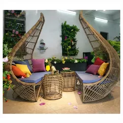 Luxury Garden Patio Outdoor Furniture Rattan Daybed Modern Outdoor Day Bed Outdoor Handmade Rattan Sunbed