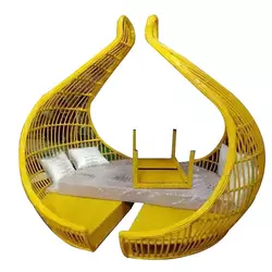 Custom Luxury Garden  Rattan Daybed Modern Outdoor Day Bed Outdoor Handmade Rattan Sunbed