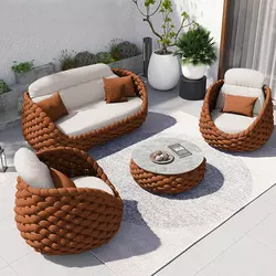 Woven Cotton Rope Sofas Garden Sets Outdoor Indoor Furniture Patio Pergola balcony Sofa Sets