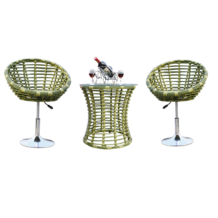 Fashion Cute Rattan Cotton Rope Sofas Garden Sets Outdoor Indoor Furniture Patio Pergola balcony Sofa Sets with Coffee Tea Table   GLR-HW029  S3