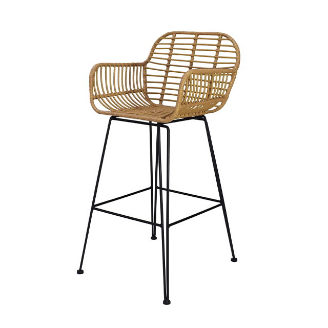 Hand-Woven Outdoor Bar Stool With Armrests YL-00135