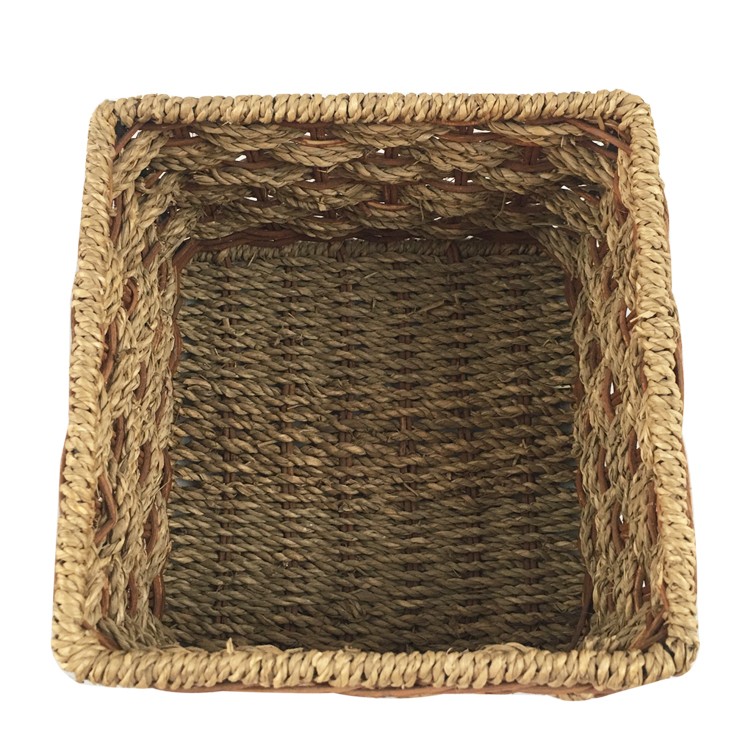 Natrual Rattan  with Seagrass X Weave Rectangle Storage Basket GL-1270 PC