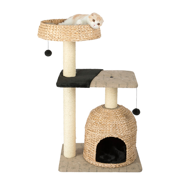 Woven Comfortable cat tree house Plush Pet House  GL-0548PC