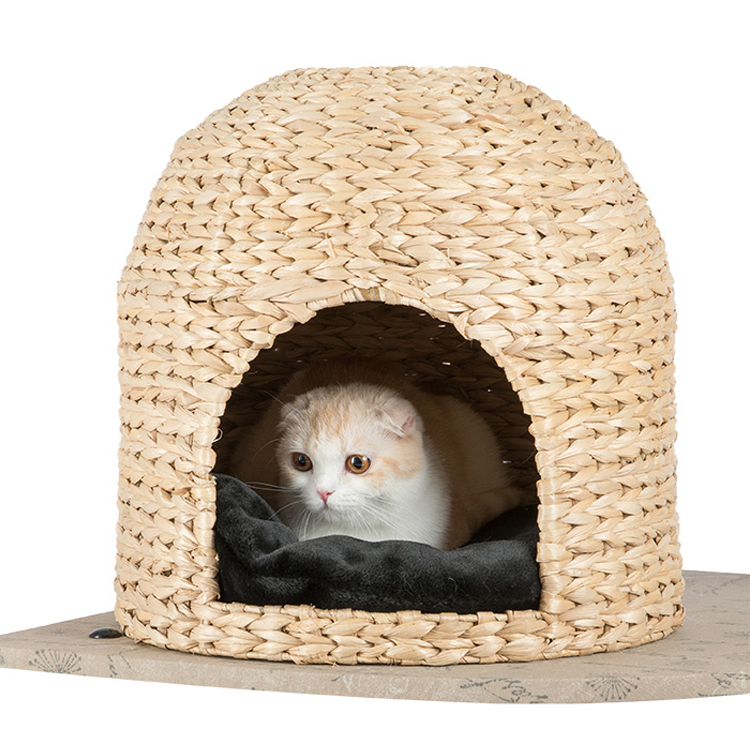 Woven Comfortable cat tree house Plush Pet House  GL-0548PC