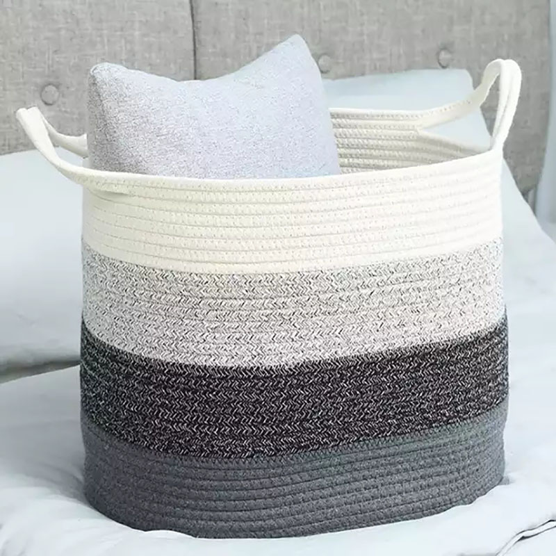 High quality Cotton rope storage basket for home decoration