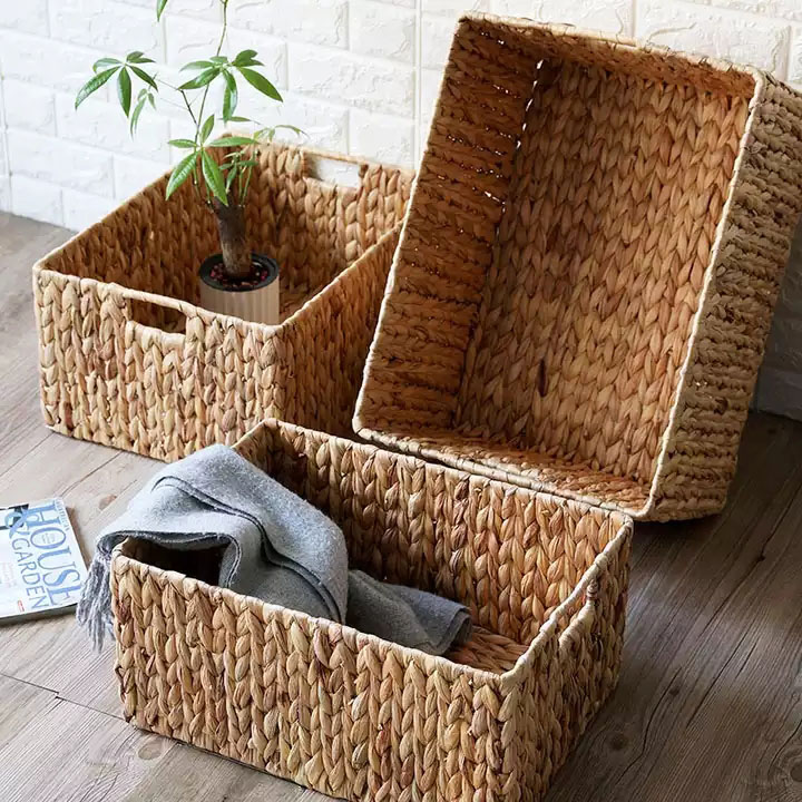 Factory Handmade woven Sea Grass Storage Basket For Laundry Clothes