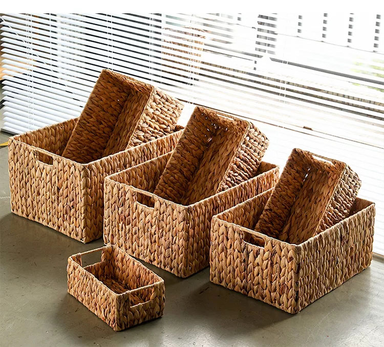 Factory Handmade woven Sea Grass Storage Basket For Laundry Clothes