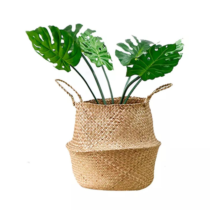 OEM ODM custom Handmade folding seagrass Storage Basket