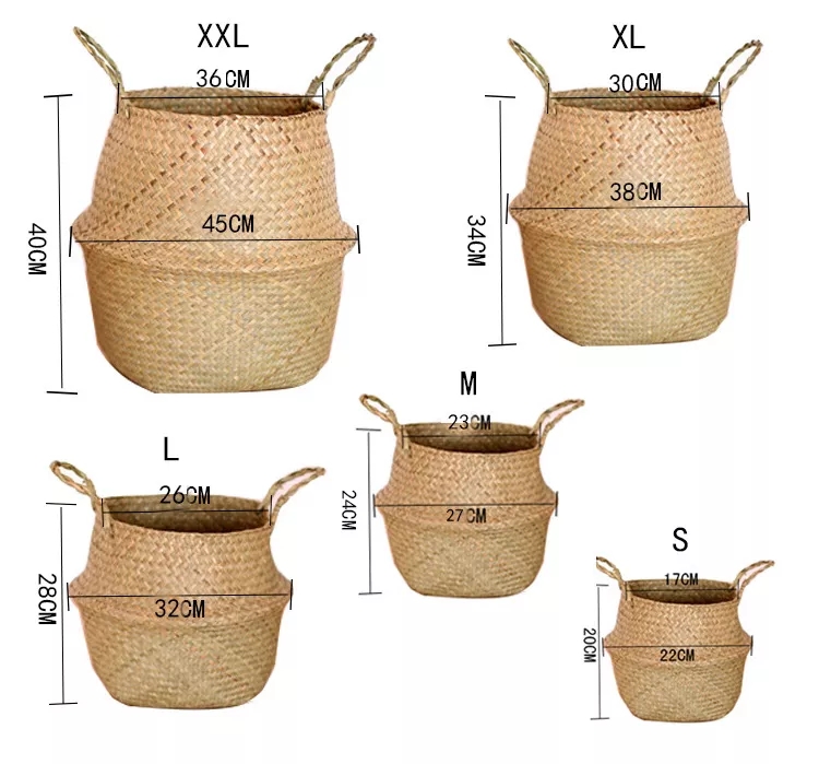 OEM ODM custom Handmade folding seagrass Storage Basket