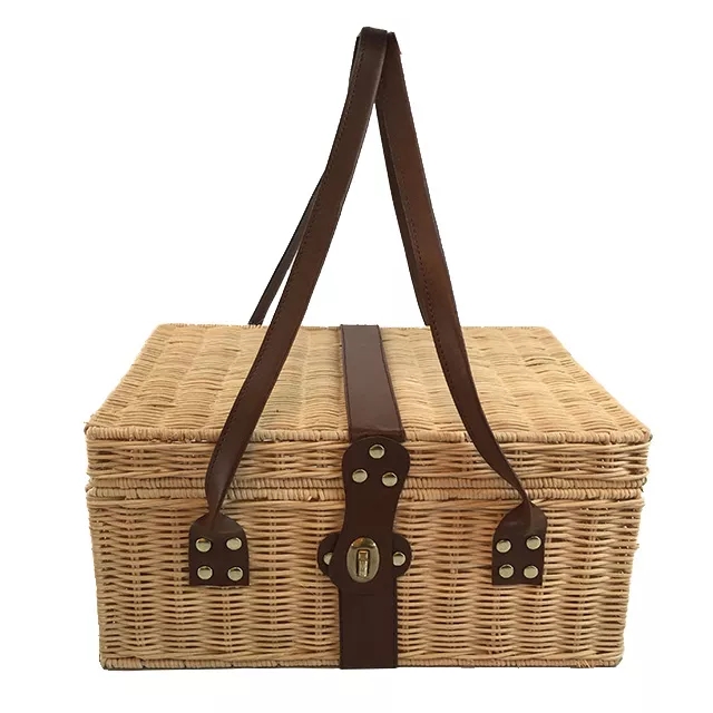 Custom Fashion Rattan Woven Handcraft Storage Basket