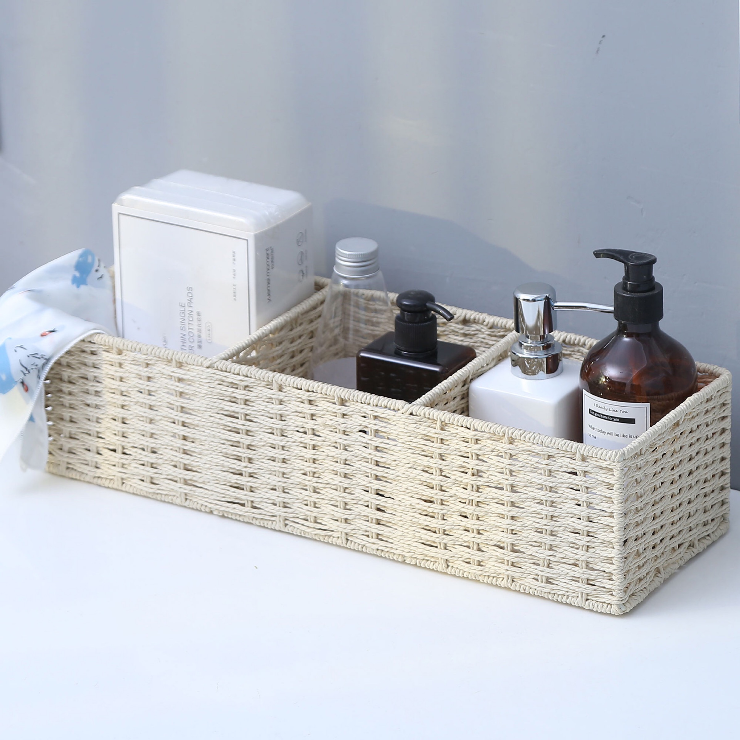 Paper Rope Weaving Multifunction Storage Basket GL-1417 PC