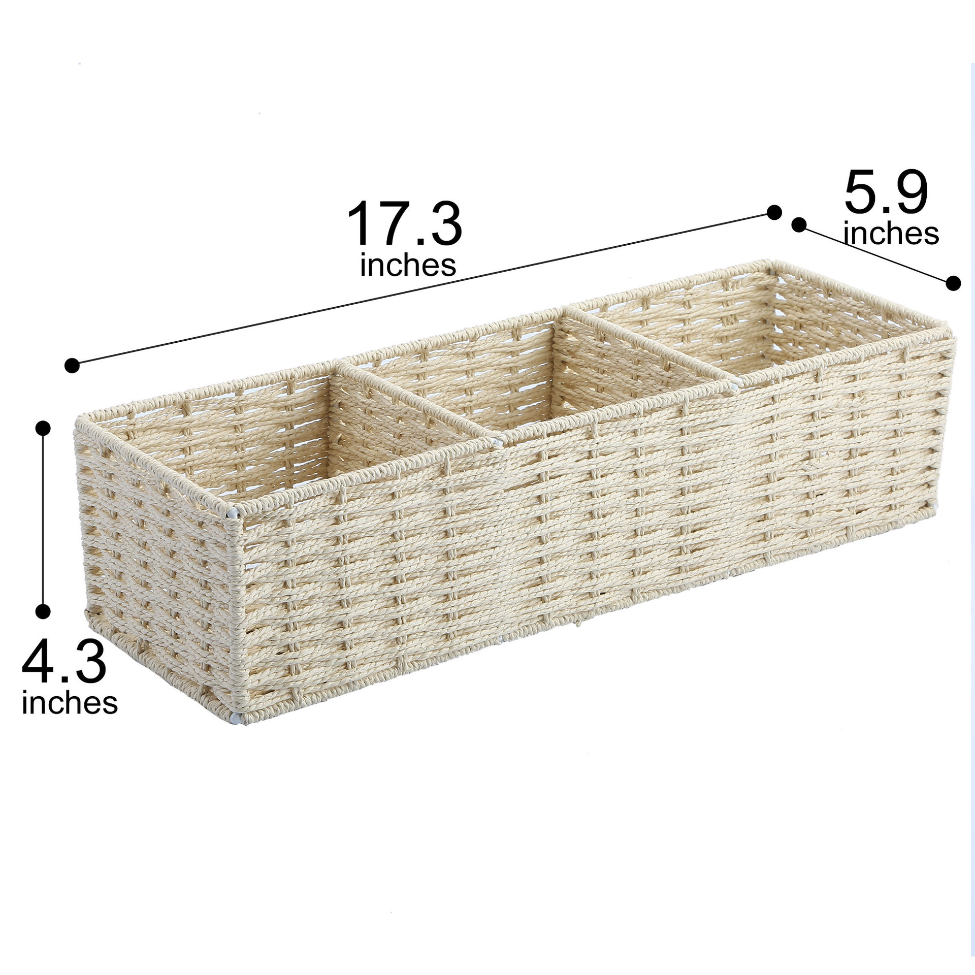 Paper Rope Weaving Multifunction Storage Basket GL-1417 PC