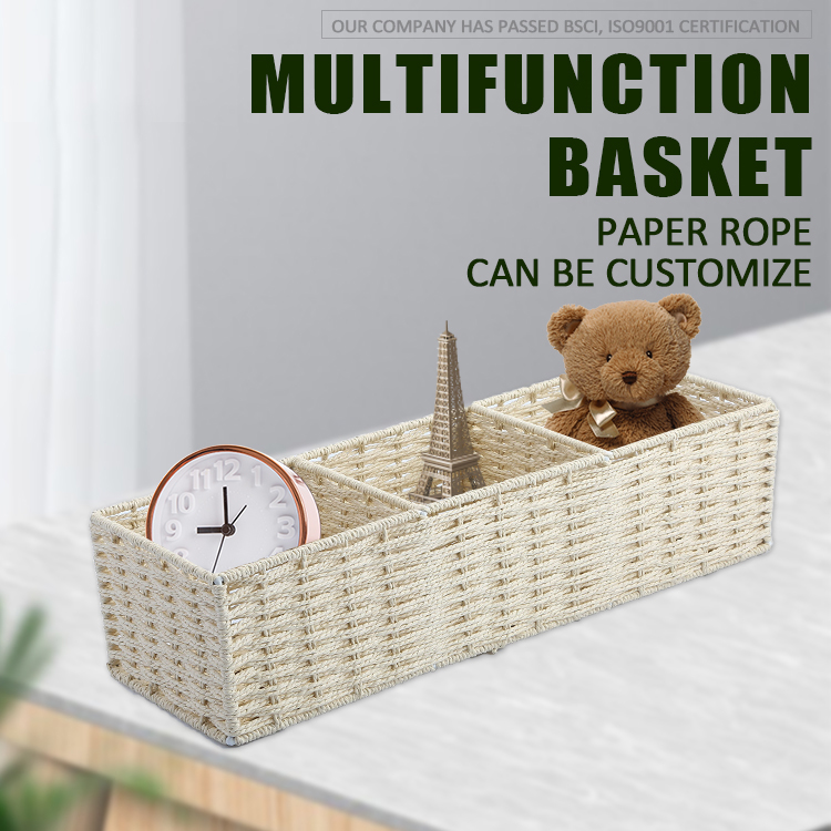 Paper Rope Weaving Multifunction Storage Basket GL-1417 PC