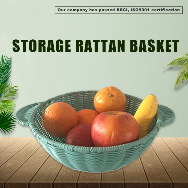 Hand-Woven PE Rattan Fruit Bowl Serving Tray GL-0016 PC