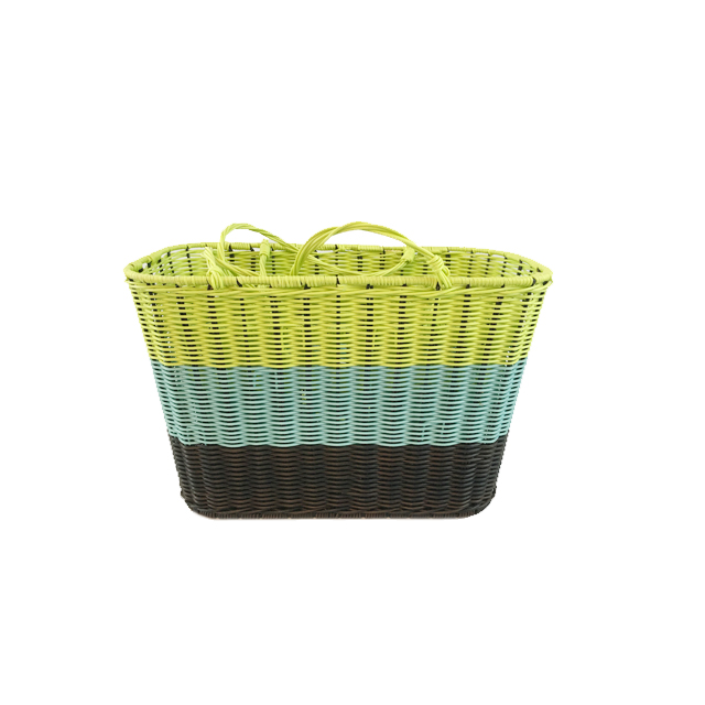 Hand-Woven PE Plastic Market Basket Beach Bag Picnic Basket GL-0029 S2