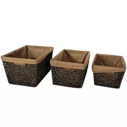 Best Choice Products Set of 3 Multipurpose Stackable Seagrass Storage Laundry Organizer