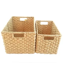 Hand Knitting Set of 2 Natural Seagrass Basket Home Organizer Kitchen