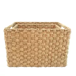 Hand Knitting Set of 2 Natural Seagrass Basket Home Organizer Kitchen