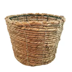 Eco Friendly Handmade Round Waste Baskets Palm Leaf Basket