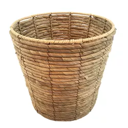 Eco Friendly Handmade Round Waste Baskets Palm Leaf Basket