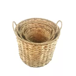 Grass Hand Knitting Water Hyacinth Laundry Baskets