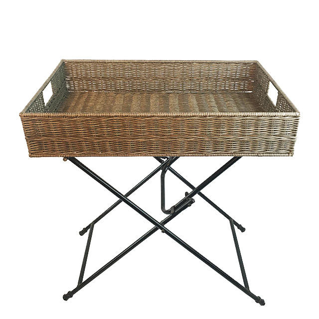 PE Rattan Weaving Butler Rattan Tray Table Outdoor Butler Tray GL-1141 PC