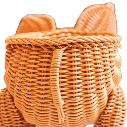 Woven Rattan Plastic Animal Pigger Shape Basket