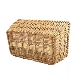 Handmade Natural Wicker Basket Rattan Woven Hamper Basket Gift Wicker with Handle