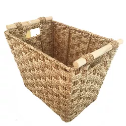 Eco-friendly Natural Grass Woven Storage Household Wardrobe Decorative Storage Baskets for Gift Toys