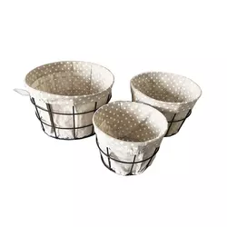 Handmade Iron Metal Mesh Basket with Lining