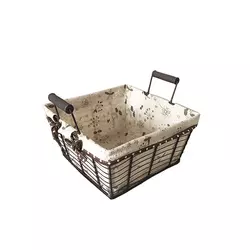 Customized Hot-selling Handmade Iron Metal Mesh Basket with Lining