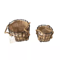 Iron Metal Mesh Basket with Lining For Storage basket