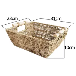 Natural Material Grass Rectangular Supplies Wholesale Seagrass Baskets