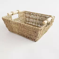 Natural Material Grass Rectangular Supplies Wholesale Seagrass Baskets