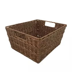 Handmade Natural Storage PE Rattan Plastic Fruit Basket