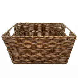 Handmade Natural Storage PE Rattan Plastic Fruit Basket