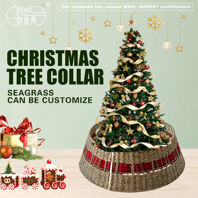 Seagrass Woven Christmas Tree Collar Tree Skirt Alternative GL-0937 PC