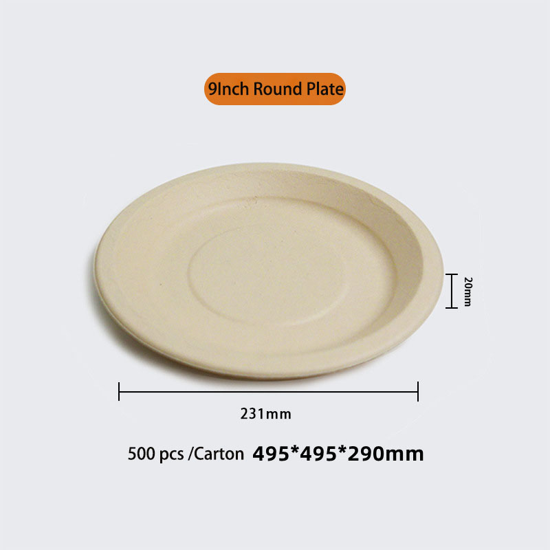 Bamboo Fiber Biodegradable Disposable Lunch Plate Dinner Plates Unbleached One Time Use Eco-friendly