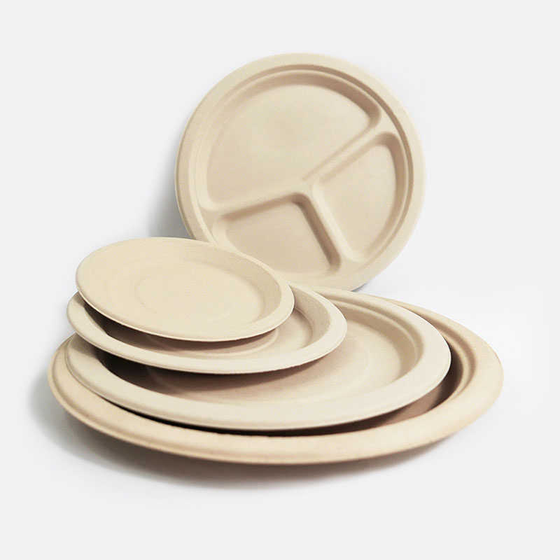 Bamboo Fiber Biodegradable Disposable Lunch Plate Dinner Plates Unbleached One Time Use Eco-friendly