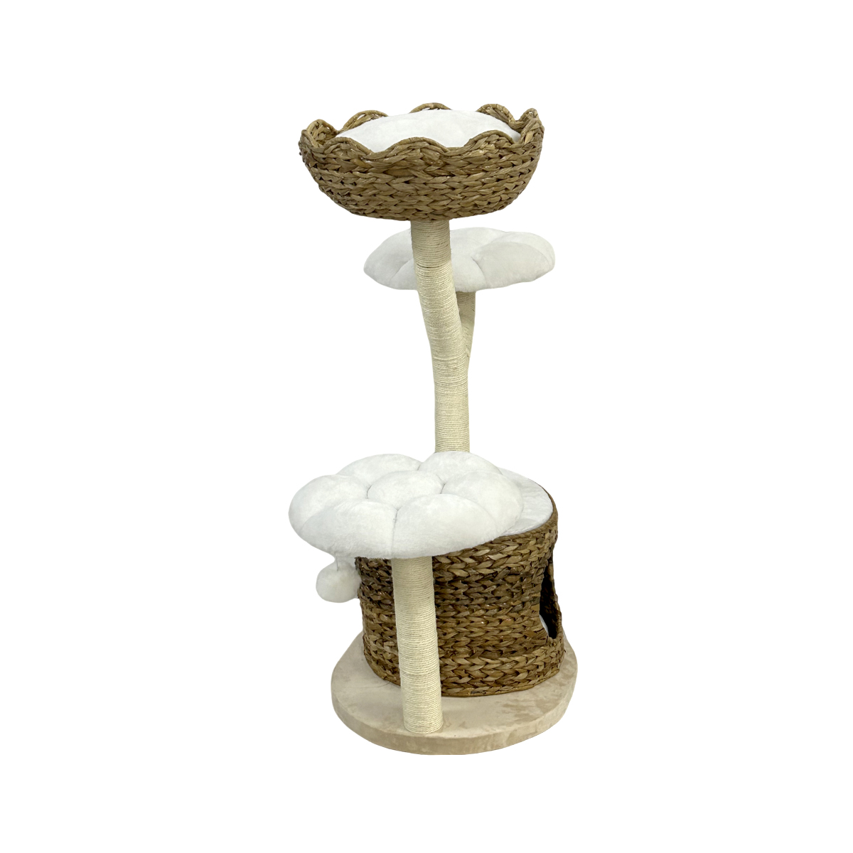 YLCW-0569 Luxury Cat tree with Banana Leaf made cat cave