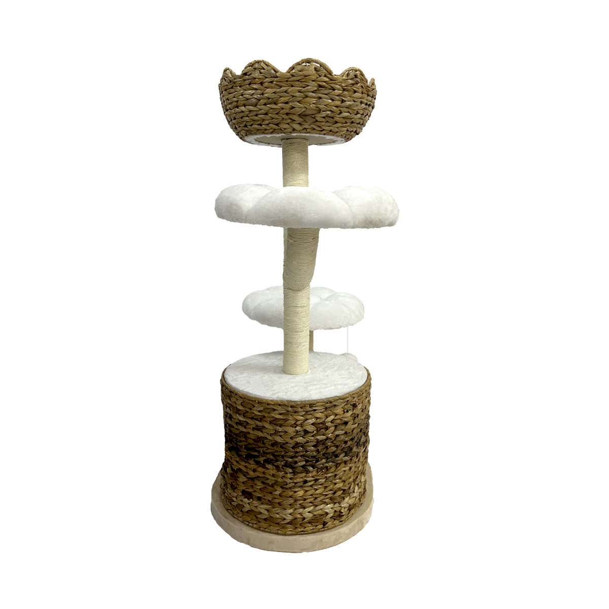 YLCW-0569 Luxury Cat tree with Banana Leaf made cat cave