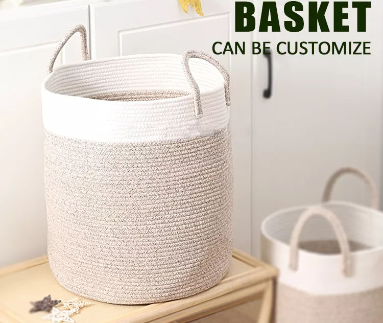 Factory woven cotton basket for book and toys neaten