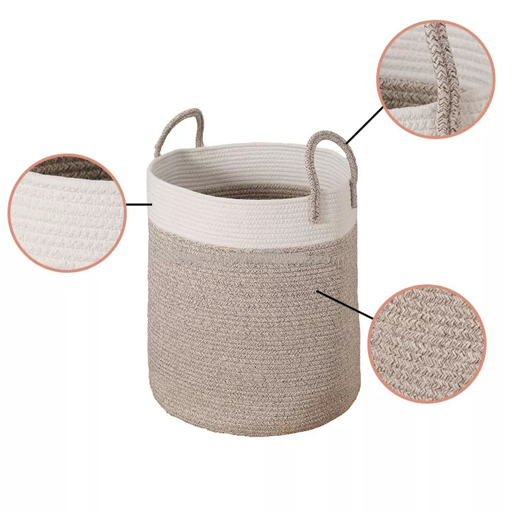 Factory woven cotton basket for book and toys neaten